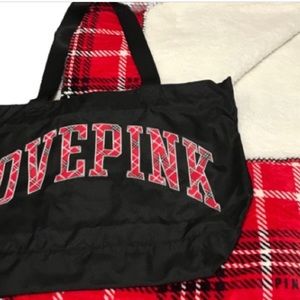 PINK TOTE BAG AND BLANKET HOLIDAY 2022 SET
